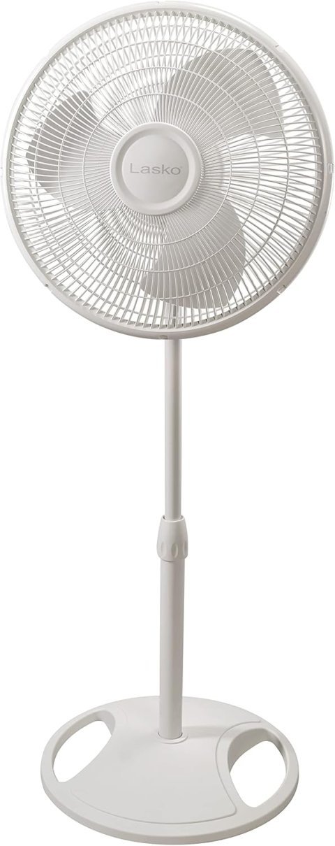 Buy Lasko Oscillating Pedestal Fan 2520 Online | 16-Inch Adjustable Standing Fan with 3 Quiet Speeds | White