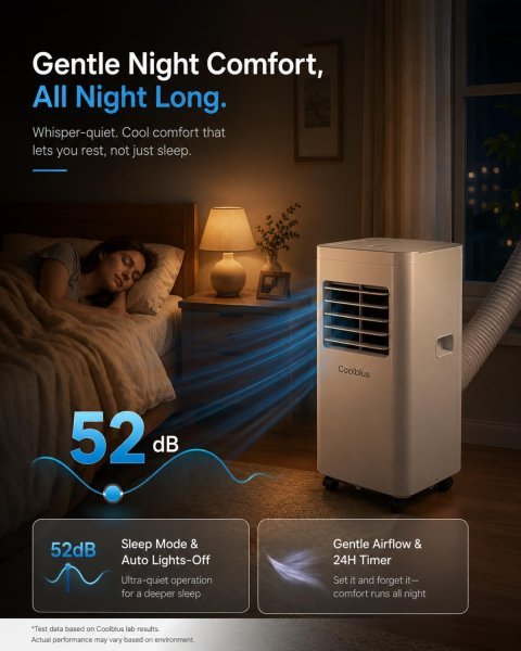 Buy Coolblus 12000 BTU Portable Air Conditioner Online | 3-in-1 Portable AC with Remote, Sleep Mode & Timer for Rooms Up to 550 Sq. Ft. | White