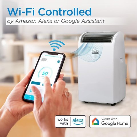 Buy BLACK+DECKER Smart Portable Air Conditioner 14,000 BTU Online | Wi-Fi Portable AC with Follow Me Remote for Rooms Up to 700 Sq. Ft. | White