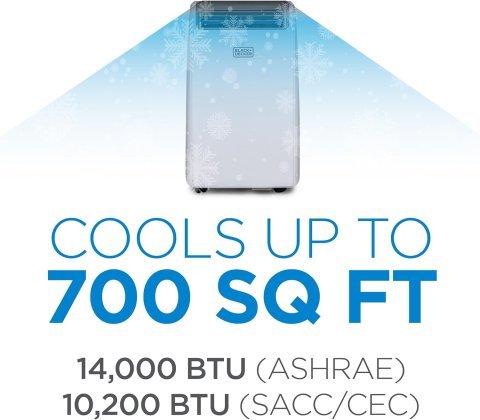 Buy BLACK+DECKER Smart Portable Air Conditioner 14,000 BTU Online | Wi-Fi Portable AC with Follow Me Remote for Rooms Up to 700 Sq. Ft. | White