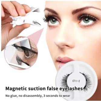 Reusable Magnetic Eyelashes Set with Tweezers | Glue-Free Fluffy Lashes