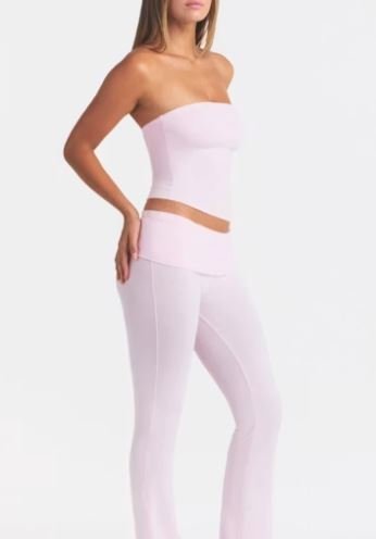 Buy Cotton Jersey Foldover Pants Cherry Blossom Online | Soft High-Waisted Women's Lounge & Casual Pants