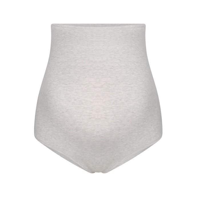 Buy Cotton Jersey Maternity High-Waisted Brief Light Heather Grey Online | Soft Pregnancy & Postpartum Comfort Underwear