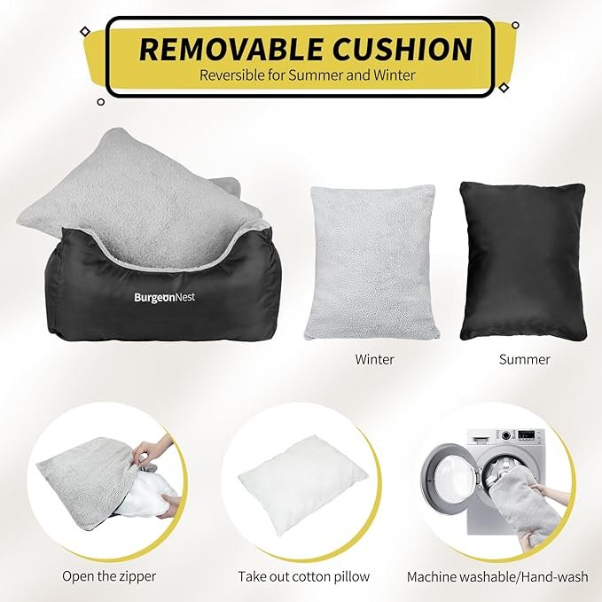 Buy BurgeonNest Dog Car Seat for Small Dogs Online | Soft Washable Pet Booster Car Seat with Storage Pockets & Safety Leash
