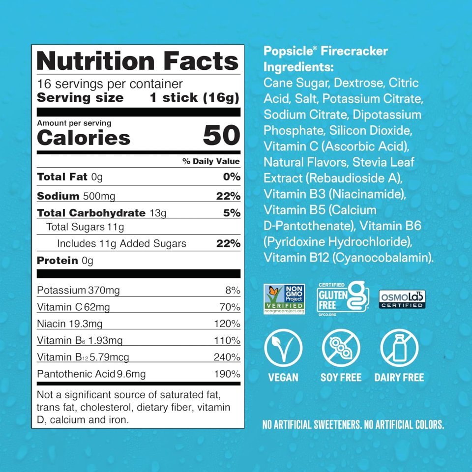 Buy Liquid I.V. Hydration Multiplier Popsicle Firecracker Electrolyte Powder Drink Mix Online | 16 Servings
