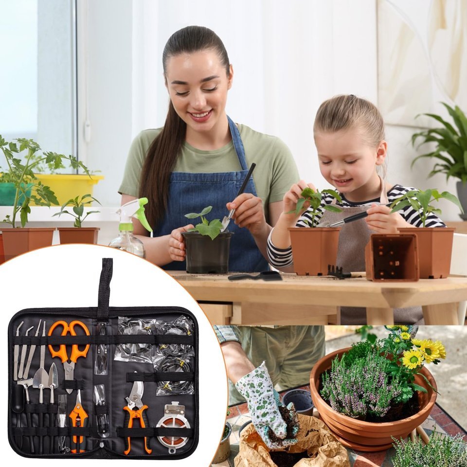 Buy 20-Piece Bonsai Tools Kit Online | Complete Bonsai Gardening Tool Set with Wire Kit, Pruning Shears & Leather Storage Bag