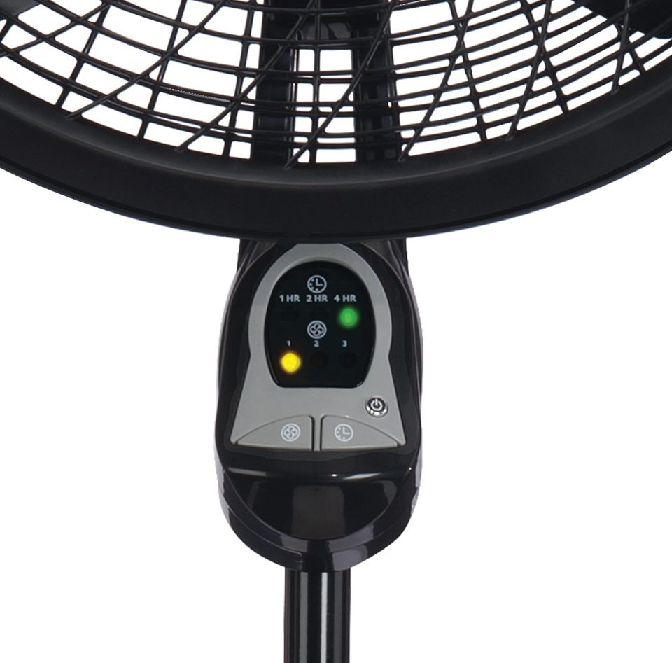 Buy Lasko Oscillating Cyclone Pedestal Fan 1843 Online | 18-Inch Adjustable Standing Fan with Remote, Timer & 3 Speeds | Black