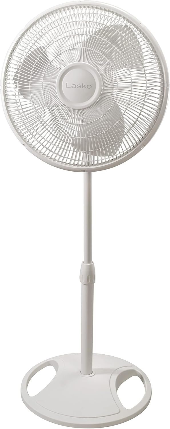 Buy Lasko Oscillating Pedestal Fan 2520 Online | 16-Inch Adjustable Standing Fan with 3 Quiet Speeds | White