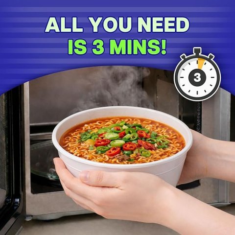 Buy Nongshim Gourmet Hot & Spicy Instant Ramen Bowl Online | Premium Microwavable Noodle Soup 3.03 oz 12 Pack