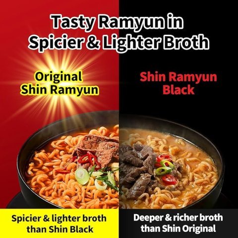 Buy Nongshim Shin Ramyun Bowl Noodles Online | Spicy Korean Instant Ramyun with Rich Beef Flavored Broth 3.03 oz 12 Pack