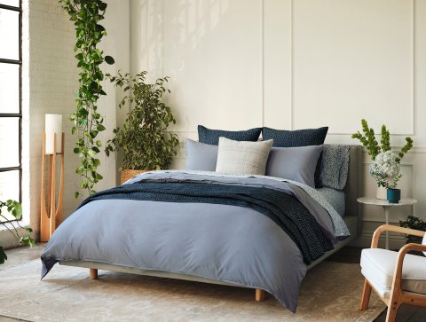 Buy Organic Crinkled Percale Duvet Set Online | Soft Breathable Organic Cotton Bedding Set