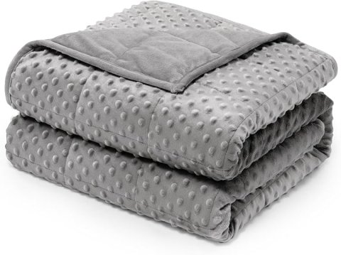 Buy Wemore Minky Dot Weighted Blanket Twin Size 15 lbs Online | Soft Weighted Blanket for Better Sleep & Stress Relief