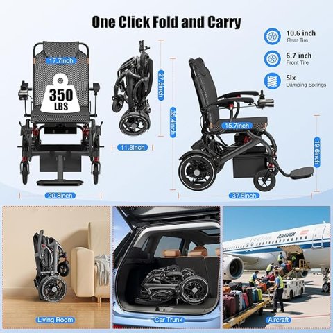 Buy Foldable Lightweight Electric Wheelchair Online | Airline Approved Carbon Fiber Power Wheelchair for Adults