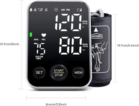Buy Oklar Upper Arm Blood Pressure Monitor Online | Digital BP Machine for Home Use with Large LED Display