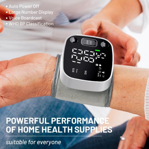 Buy Oklar Wrist Blood Pressure Monitor Online | Rechargeable Digital BP Monitor with Voice Broadcast