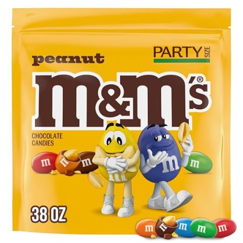 Buy M&M'S Peanut Milk Chocolate Candy Party Size Online | Resealable 38 oz Bulk Chocolate Candy Bag