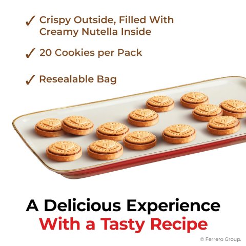 Buy Nutella Biscuits Cookies Filled with Nutella Hazelnut Spread Online | Crispy Italian Snack Cookies 9.7 oz