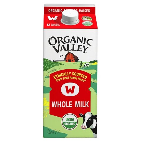 Buy Organic Valley Organic Whole Milk Online | USDA Organic Full Cream Milk 64 oz Half Gallon