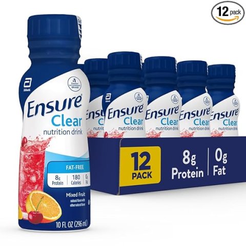 Buy Ensure Clear Mixed Fruit Nutritional Drink Online | High Protein Fat-Free Ready-to-Drink Nutrition Shake 12 Pack
