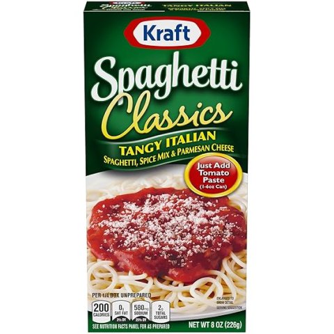 Buy Kraft Spaghetti Classics Tangy Italian Spaghetti Meal Mix Online | Parmesan Cheese & Italian Spice Pasta Mix 8 oz