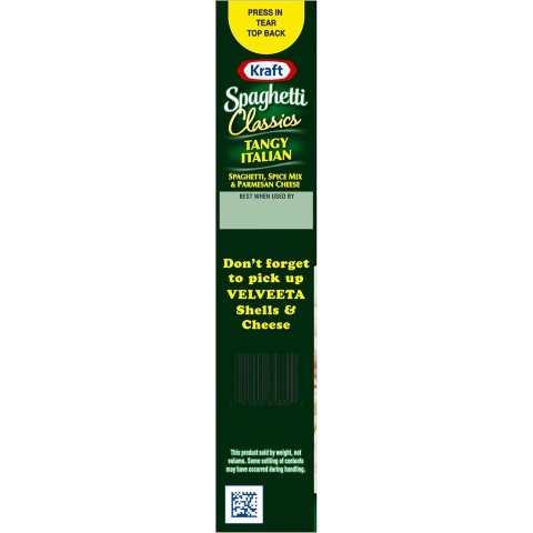 Buy Kraft Spaghetti Classics Tangy Italian Spaghetti Meal Mix Online | Parmesan Cheese & Italian Spice Pasta Mix 8 oz