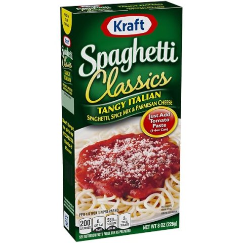 Buy Kraft Spaghetti Classics Tangy Italian Spaghetti Meal Mix Online | Parmesan Cheese & Italian Spice Pasta Mix 8 oz