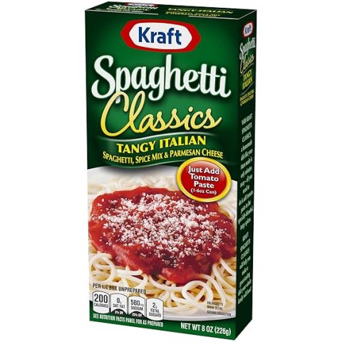 Buy Kraft Spaghetti Classics Tangy Italian Spaghetti Meal Mix Online | Parmesan Cheese & Italian Spice Pasta Mix 8 oz
