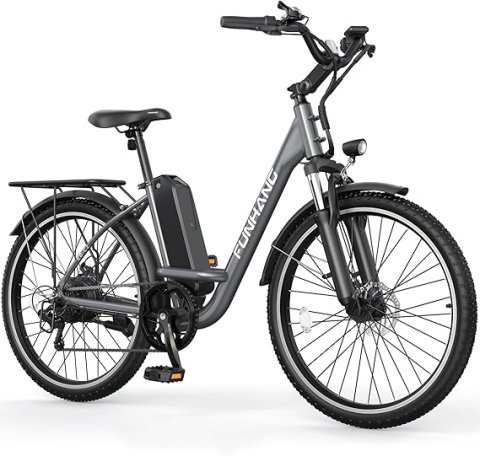 Buy Funhang 26" City Cruiser Electric Bike for Adults Online | 1000W Peak Commuter E-Bike with 48V Battery