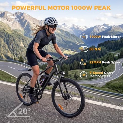Buy Electric Bike for Adults Online | 1500W/1000W Peak Motor Commuter E-Bike with Removable Battery