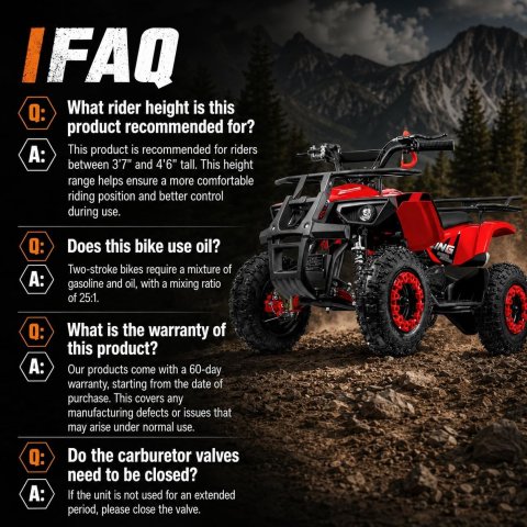Buy 49cc Kids Gas ATV Online | All-Terrain Gas Powered 4-Wheeler with Hydraulic Brakes