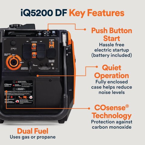 Buy Generac 5,200-Watt Dual-Fuel Portable Inverter Generator Online | Quiet Gas & Propane Backup Power