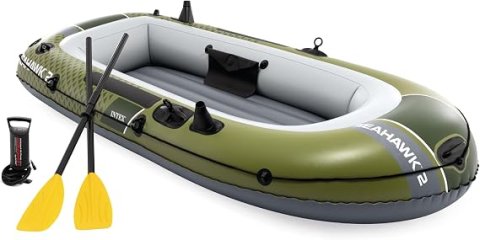 Buy Seahawk Inflatable Boat Online | Fishing & Recreational Inflatable Boat Set with Oars & Pump