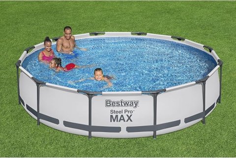 Buy Bestway Steel Pro MAX 12' x 30" Above Ground Swimming Pool Online | Family Pool with Filter Pump