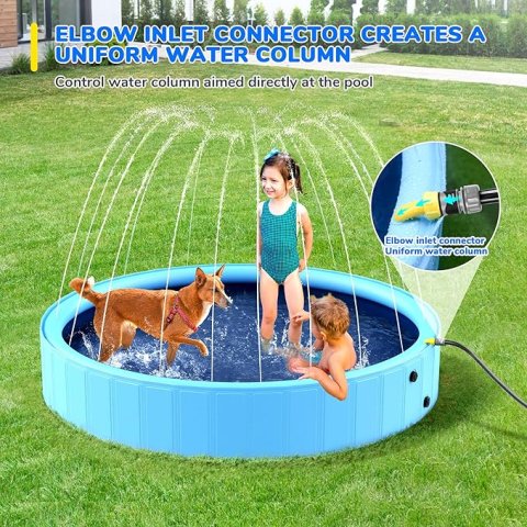 Buy 63-Inch Foldable Dog Pool Online | Heavy-Duty Non-Slip Splash Pool for Dogs & Kids