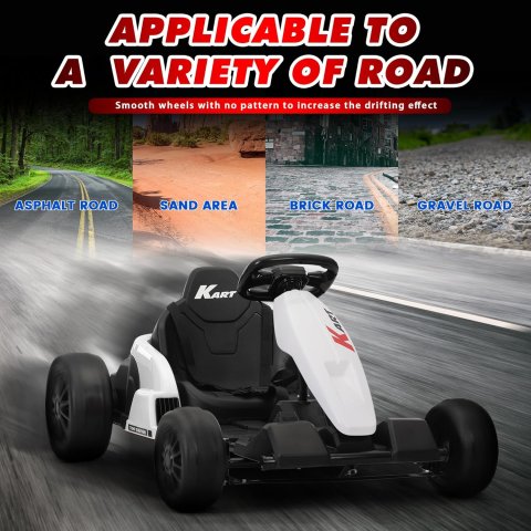 Buy TOBBI 24V Electric Go Kart for Kids Online | 8 MPH Battery-Powered Drift Kart with Safety Gear