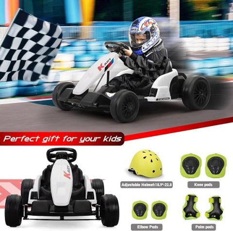 Buy TOBBI 24V Electric Go Kart for Kids Online | 8 MPH Battery-Powered Drift Kart with Safety Gear