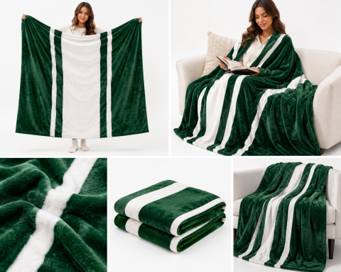 Ultra Soft Collegiate Team Plush Throw Blanket