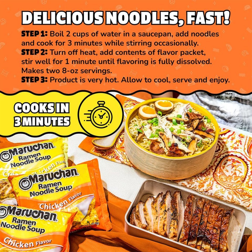 Buy Maruchan Chicken Flavor Ramen Noodle Soup Online | Japanese-Style Instant Noodles 3 oz 24 Pack