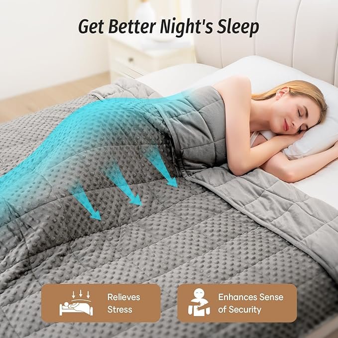 Buy Wemore Minky Dot Weighted Blanket Twin Size 15 lbs Online | Soft Weighted Blanket for Better Sleep & Stress Relief