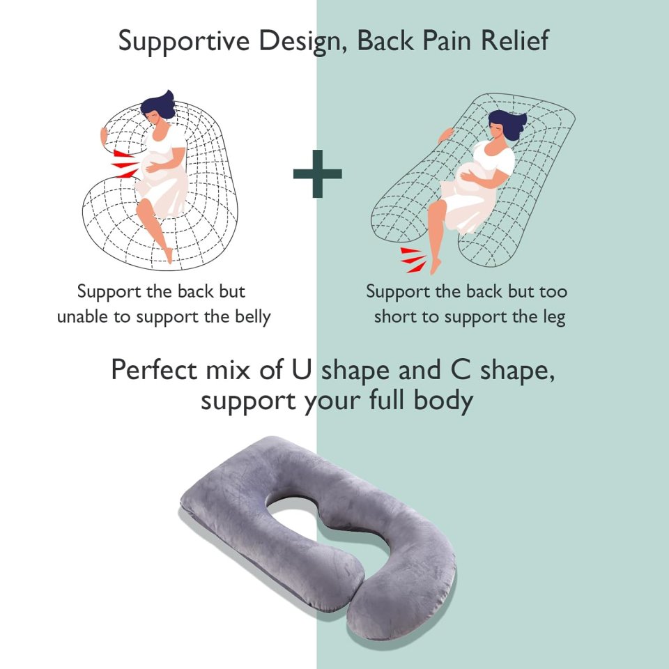 Buy Momcozy U Shaped Pregnancy Pillow Online | Full Body Maternity Pillow for Sleeping & Pregnancy Support