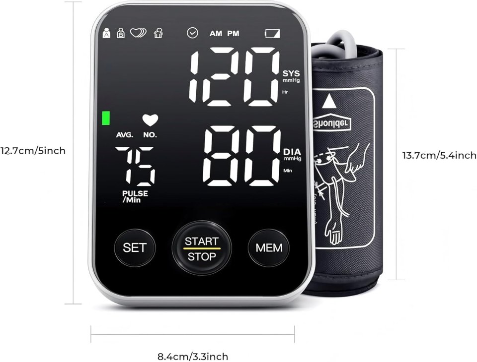 Buy Oklar Upper Arm Blood Pressure Monitor Online | Digital BP Machine for Home Use with Large LED Display