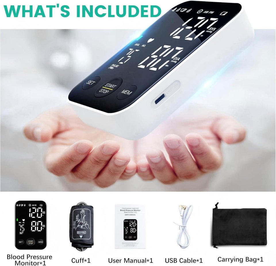 Buy Oklar Upper Arm Blood Pressure Monitor Online | Digital BP Machine for Home Use with Large LED Display