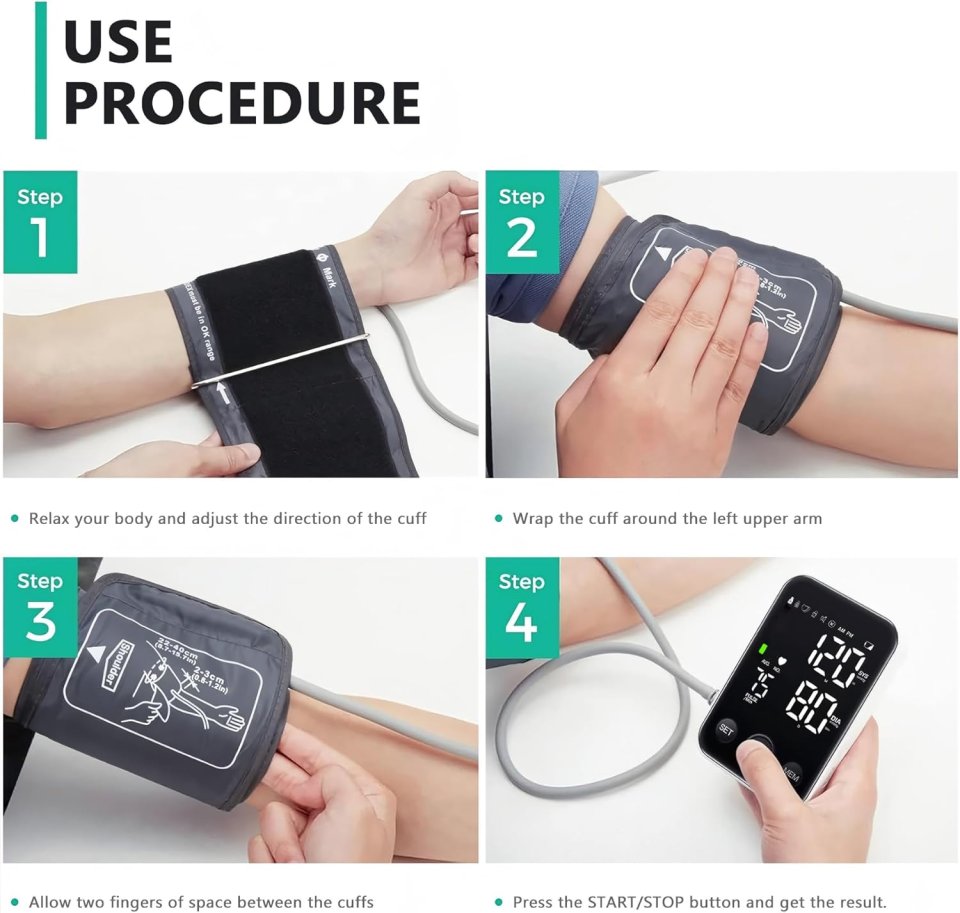 Buy Oklar Upper Arm Blood Pressure Monitor Online | Digital BP Machine for Home Use with Large LED Display