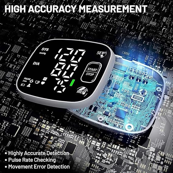 Buy Oklar Wrist Blood Pressure Monitor Online | Rechargeable Digital BP Monitor with Voice Broadcast