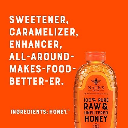 Buy Nate's 100% Pure Raw & Unfiltered Honey Online | Natural Premium Honey in 32 oz Squeeze Bottle
