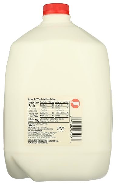 Buy 365 by Whole Foods Market Organic Whole Milk Online | USDA Organic Full Cream Milk 128 oz