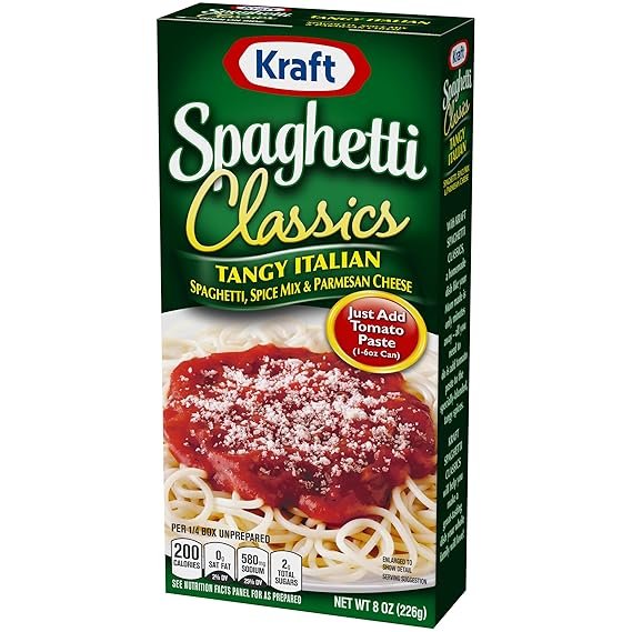 Buy Kraft Spaghetti Classics Tangy Italian Spaghetti Meal Mix Online | Parmesan Cheese & Italian Spice Pasta Mix 8 oz