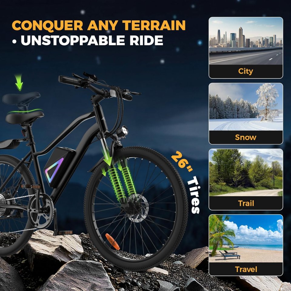 Buy Electric Bike for Adults Online | 1500W/1000W Peak Motor Commuter E-Bike with Removable Battery
