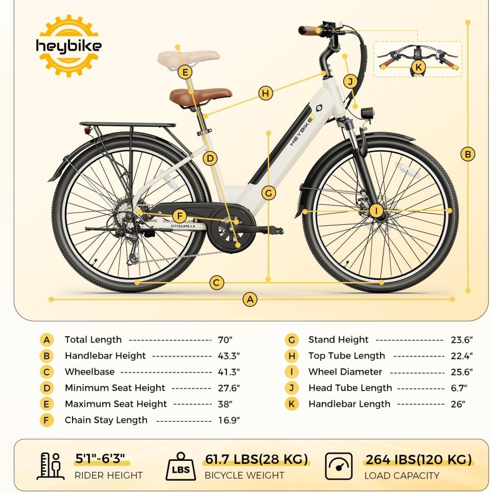 Buy Heybike Cityscape 2.0 Electric Bike for Adults Online | 1200W Peak Commuter E-Bike with Removable Battery