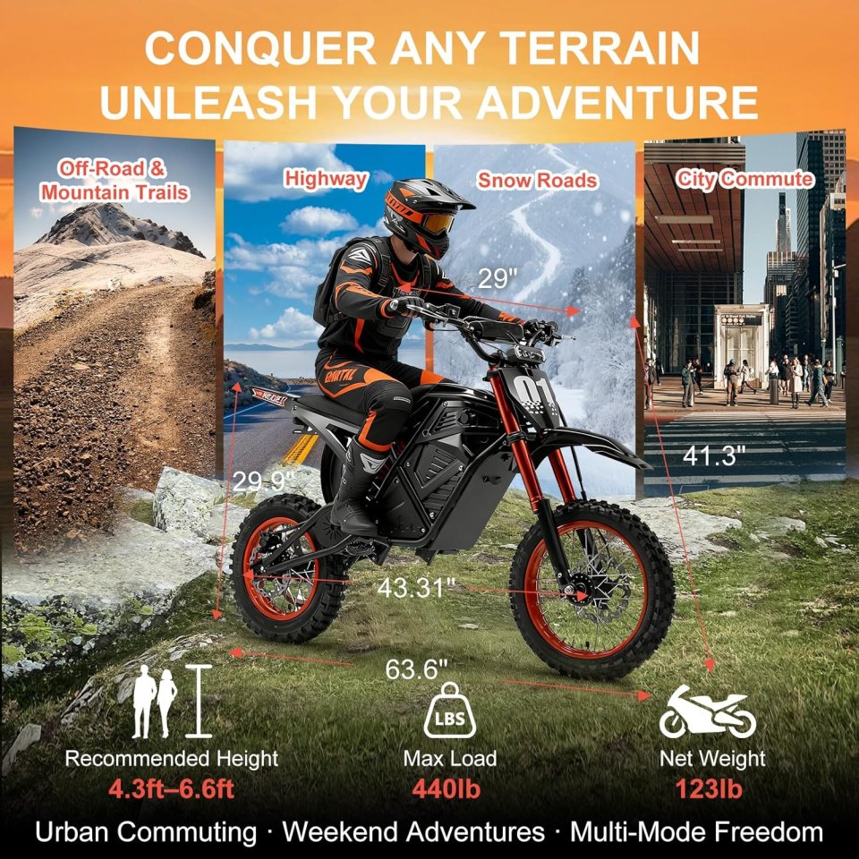 Buy Electric Dirt Bike for Teens & Adults Online | 3600W Mid-Drive Off-Road Electric Motorcycle